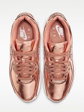 Nike Women's Air Max 90  Metallic Rose Gold Low-Top Sneakers